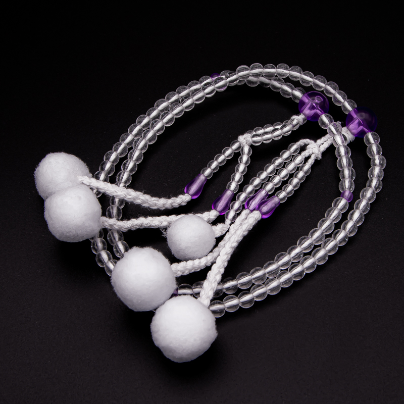 水晶 紫水晶仕立 数珠 8寸（小・女性向け） プラスチック 綿房 創価